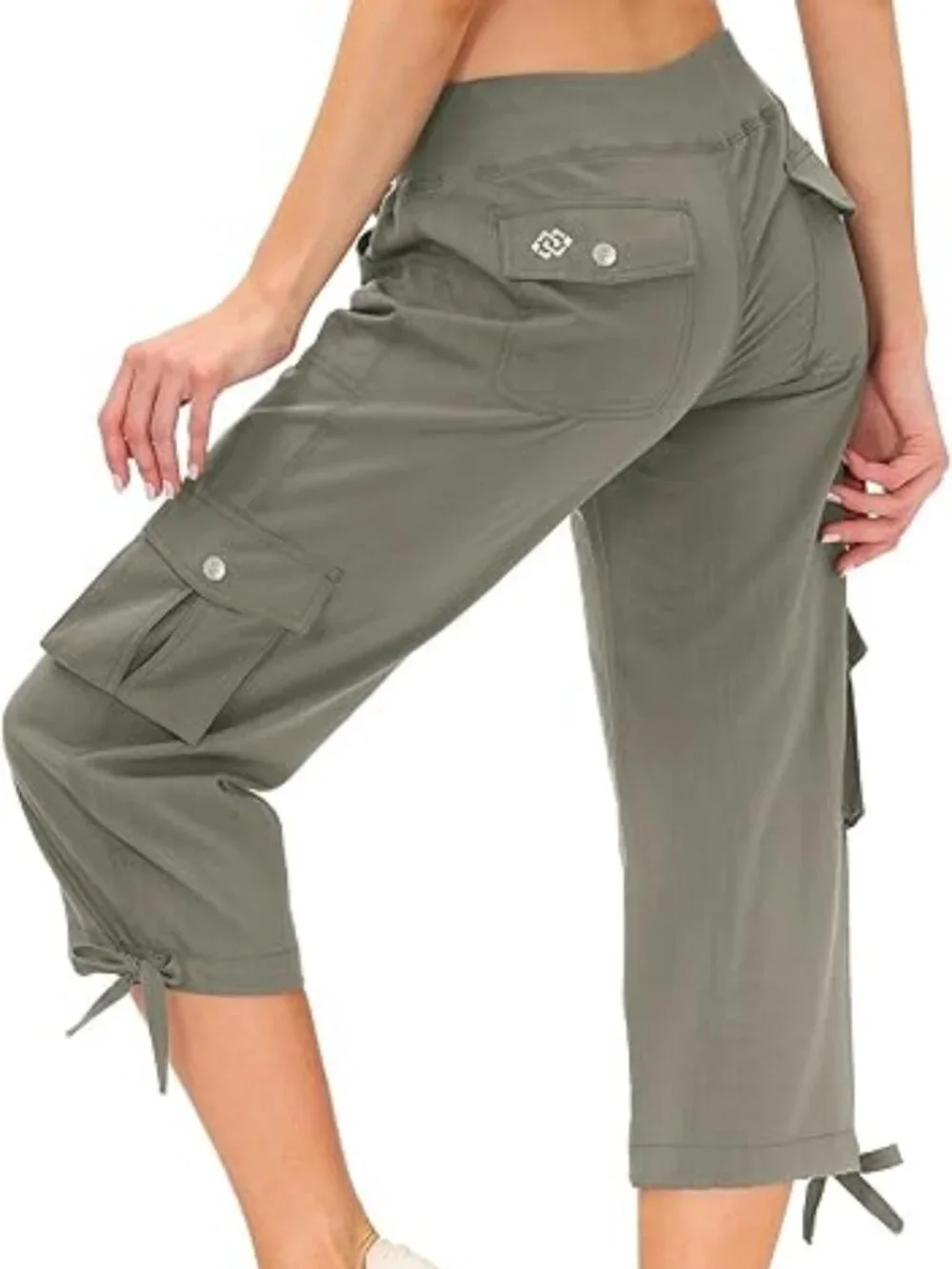 Women's Cargo Hiking Capri Pants Lightweight Quick Dry Running Athletic Casual - Picture 5 of 14